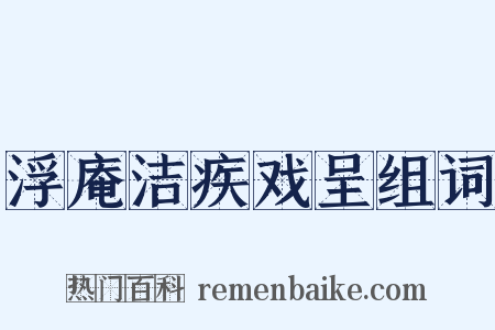 浮庵洁疾戏呈组词是什么意思的图片